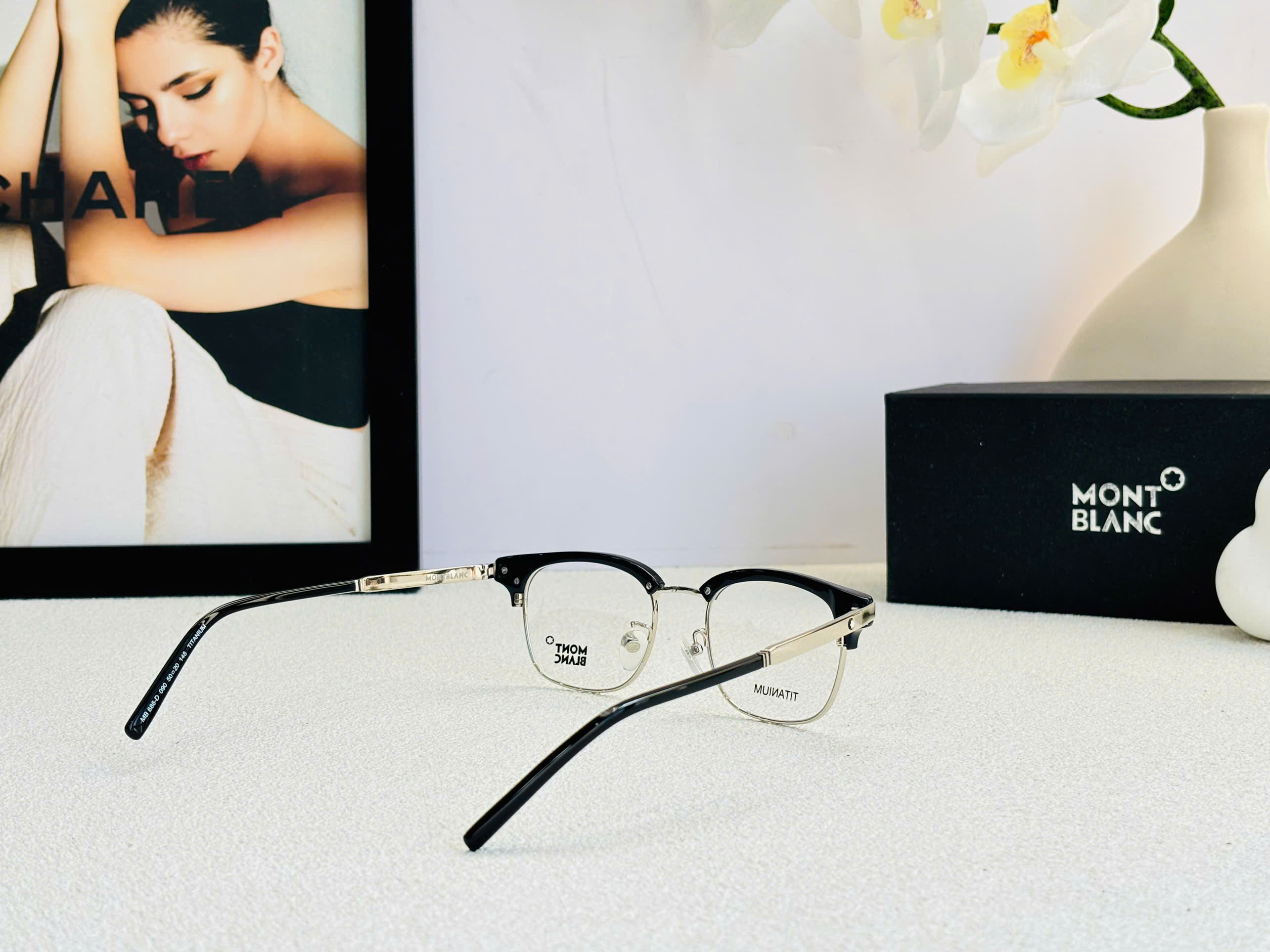 GỌNG KÍNH CẬN MONTBLANC MB686-D TITANIUM CAO CẤP - MONTBLANC MB686 TITANIUM EYEGLASS
