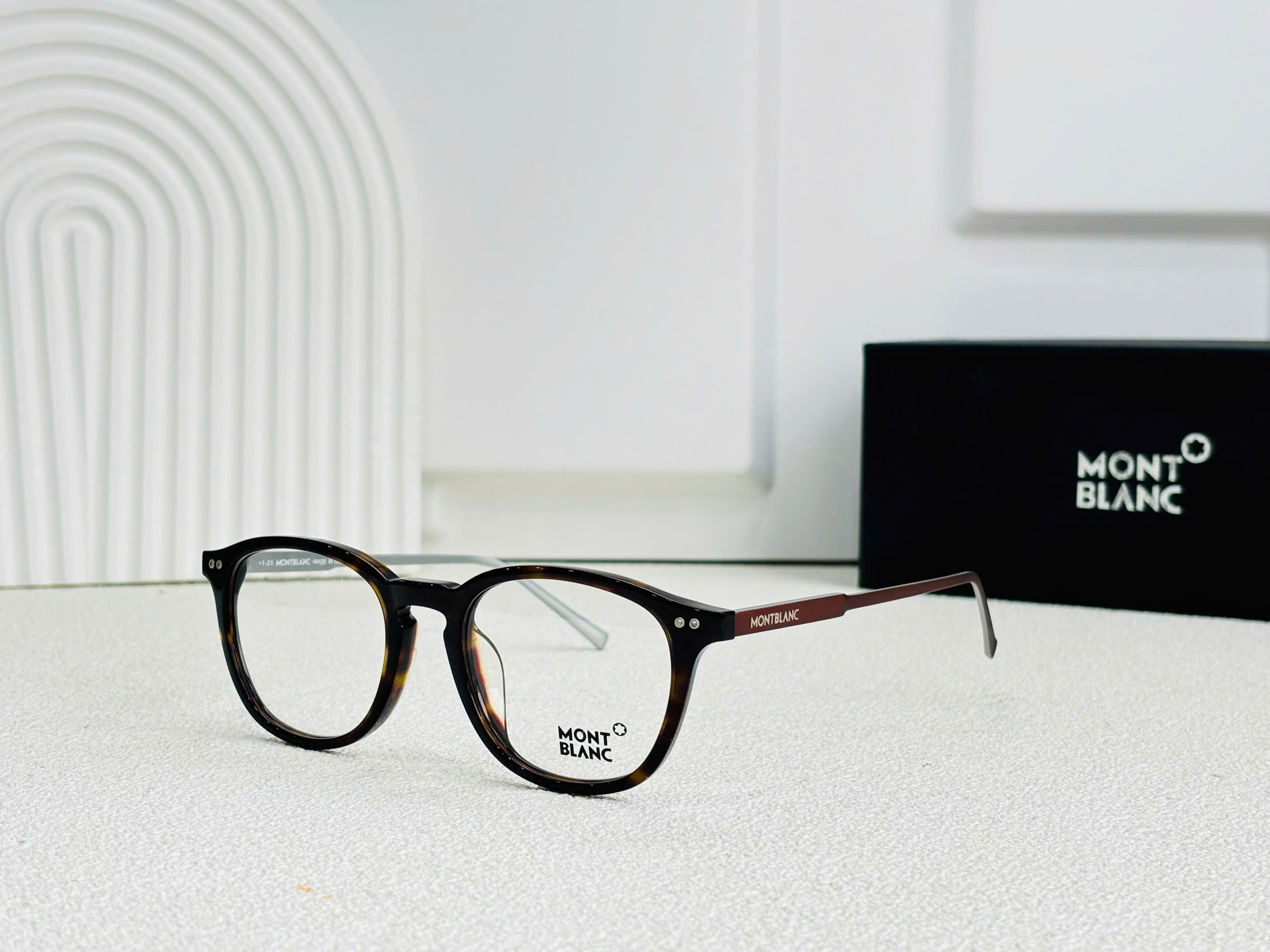 GỌNG KÍNH CẬN MONTBLANC TITANIUM CAO CẤP - MONTBLANC MB614 TITANIUM BROWN
