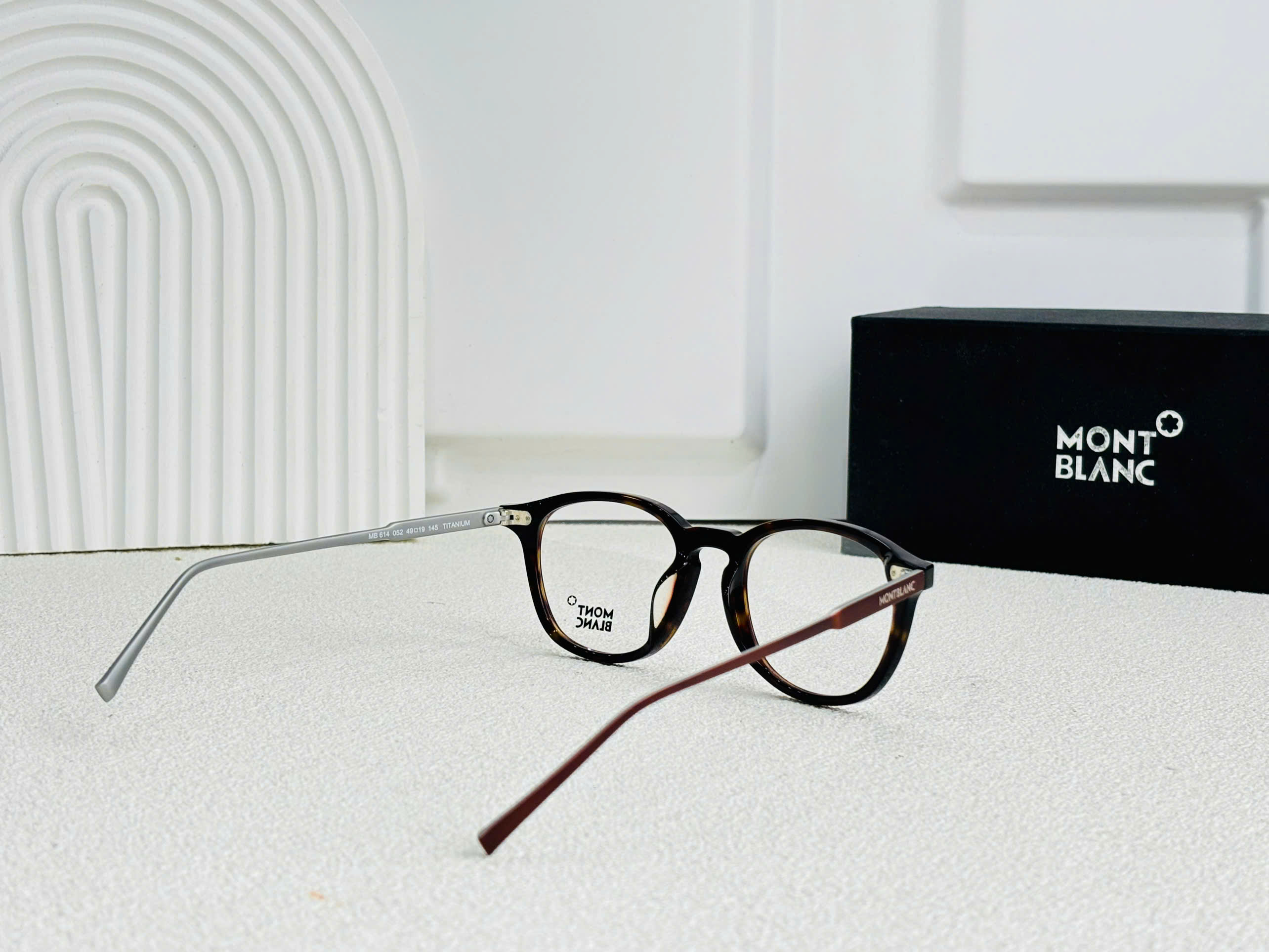 GỌNG KÍNH CẬN MONTBLANC TITANIUM CAO CẤP - MONTBLANC MB614 TITANIUM BROWN