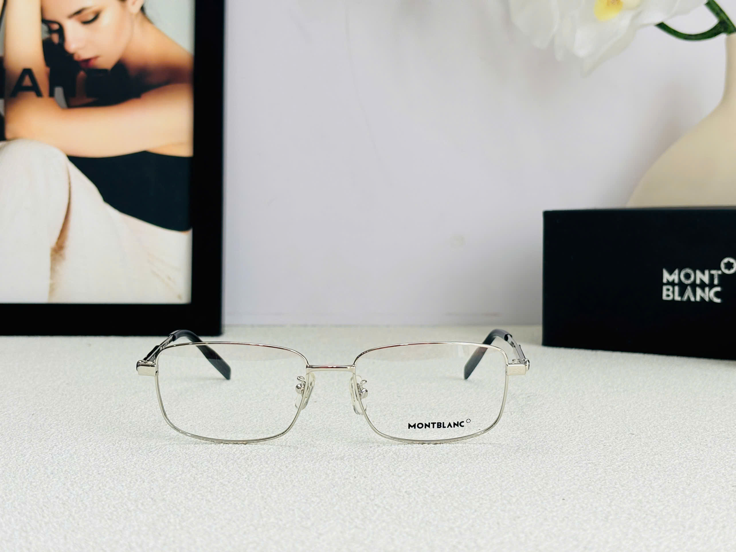 GỌNG KÍNH KIM LOẠI MONTBLANC CAO CẤP - MONTBLANC MB0029O SILVER EYEGLASS