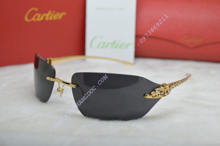KÍNH MẮT THỜI TRANG CARTIER BÁO ĐỐM 110 GOLD BLACK