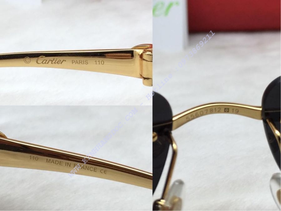 KÍNH MẮT THỜI TRANG CARTIER BÁO ĐỐM 110 GOLD BLACK