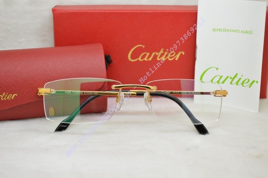 Gọng kính khoan Cartier Titan 3139988