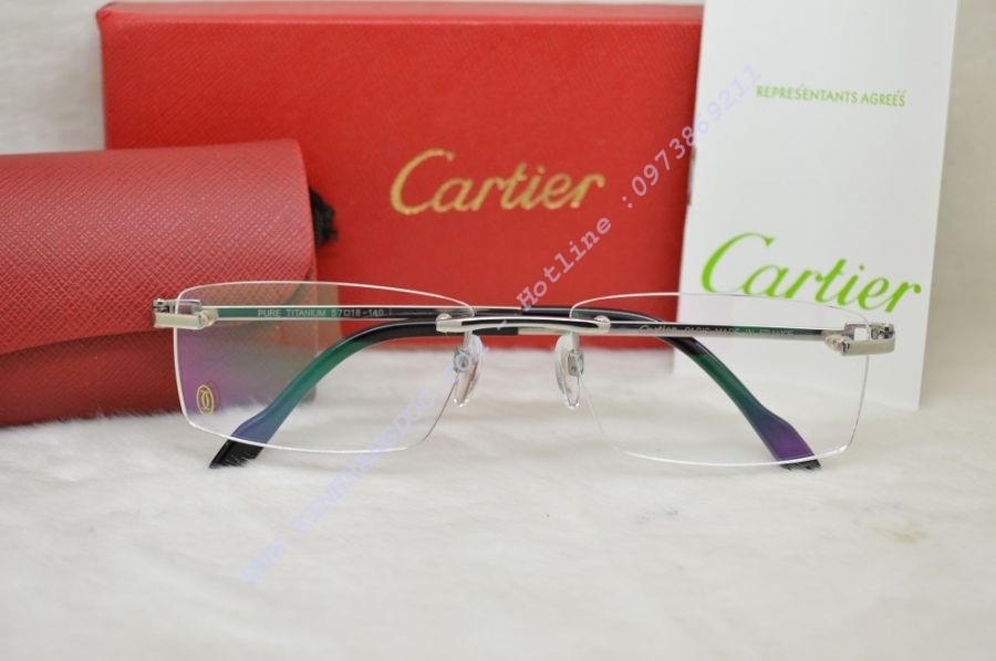 Gọng kính khoan Cartier Titan 3139988