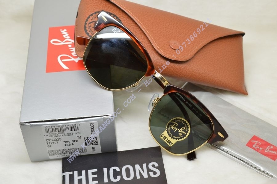 KÍNH MẮT RAY-BAN CLUBMASTER CHÍNH HÃNG - RAYBAN RB3016 W0366 BROWN (Authentic)