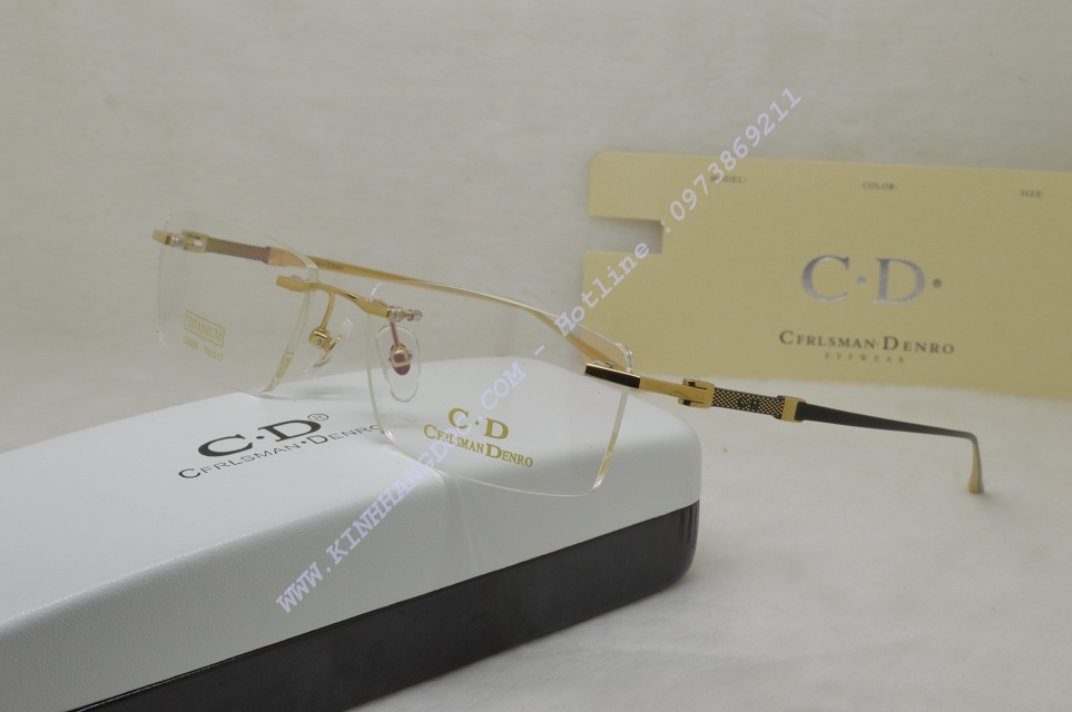 GỌNG KÍNH CẬN CAO CẤP  CFRLSMAN DENRO C2659 - TITANIUM MẠ VÀNG 18K