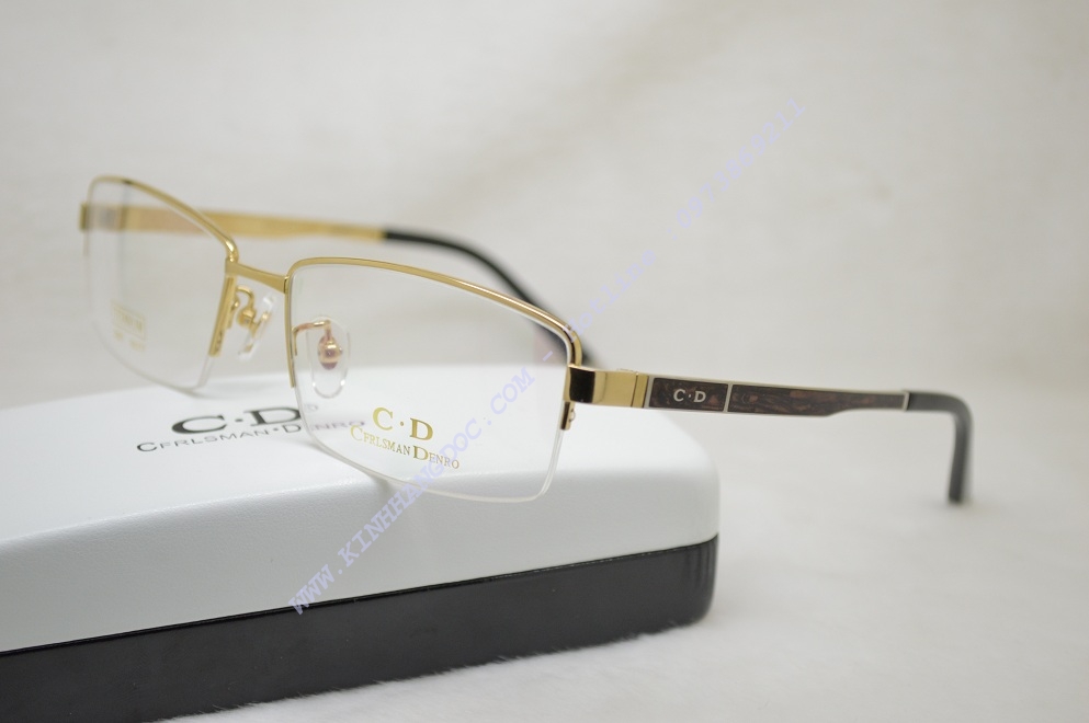 GỌNG KÍNH CẬN CAO CẤP  CFRLSMAN DENRO C2901 - TITANIUM MẠ VÀNG 18K