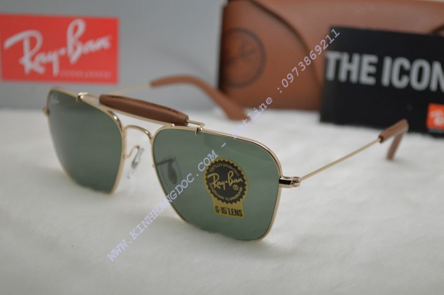 KÍNH RAYBAN 3 CẦU DA - RB3415Q 001