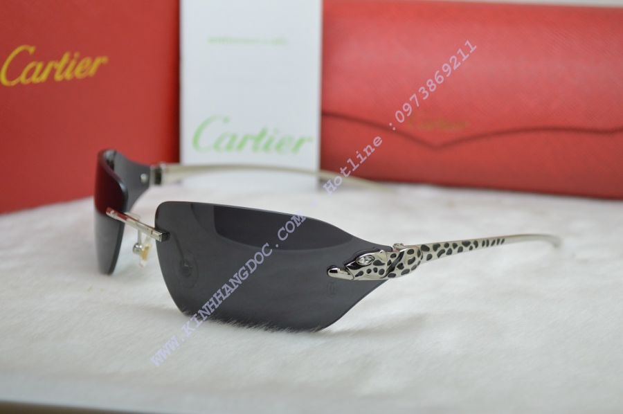 KÍNH MẮT THỜI TRANG CARTIER BÁO ĐỐM 110 SILVER BLACK