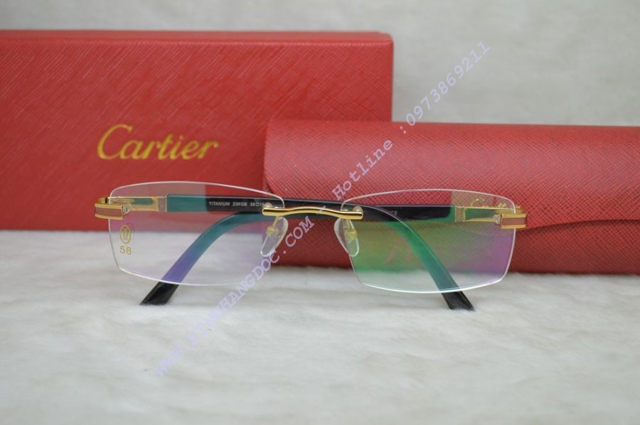 KÍNH CẬN KHOAN CAO CẤP - CARTIER CA8200948 TITANIUM 23KGB