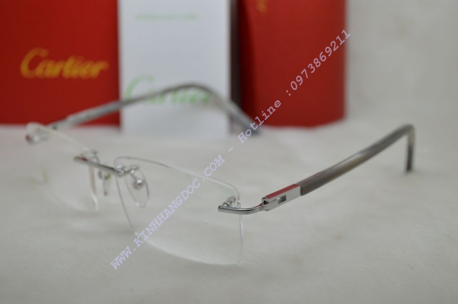 GỌNG KÍNH CẬN KHOAN CARTIER TITAN T8200622 SILVER
