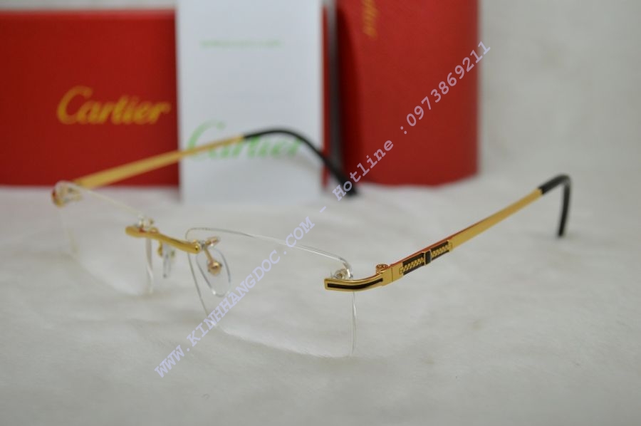 GỌNG KÍNH KHOAN CARTIER TITAN T8200628 GOLD