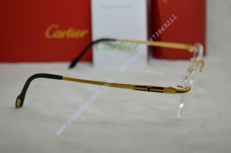 GỌNG KÍNH KHOAN CARTIER TITAN T8200628 GOLD