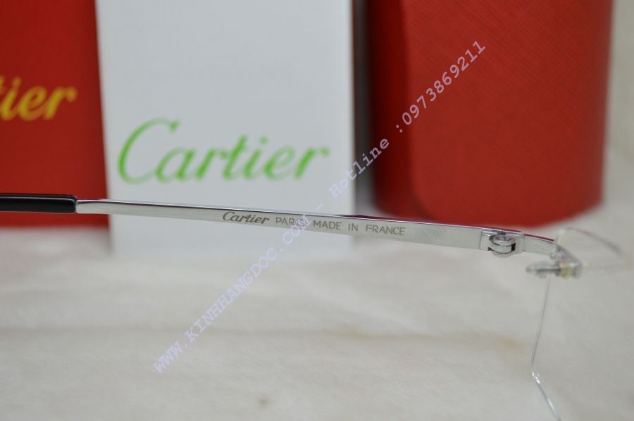 GỌNG KÍNH KHOAN CARTIER TITAN T8200628 SILVER