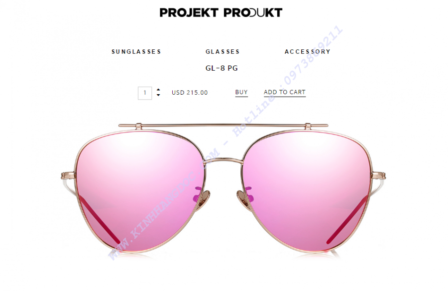 KÍNH MẮT PROJEKT PRODUKT TITANIUM GL-8 PG Pink