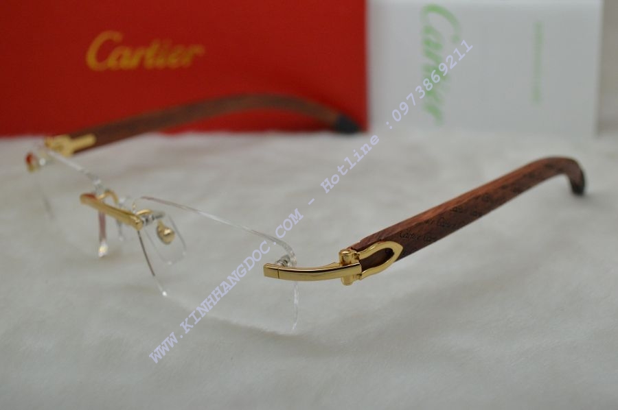 GỌNG KÍNH CẬN CARTIER GỌNG GỖ CAO CẤP
