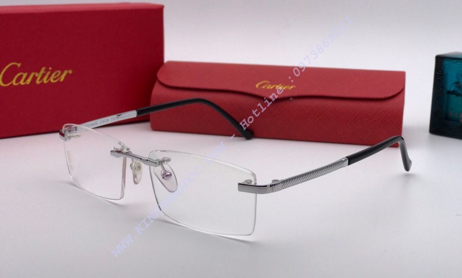 GỌNG KÍNH CẬN CARTIER TITANIUM 23KGB - CARTIER T8200626 SILVER