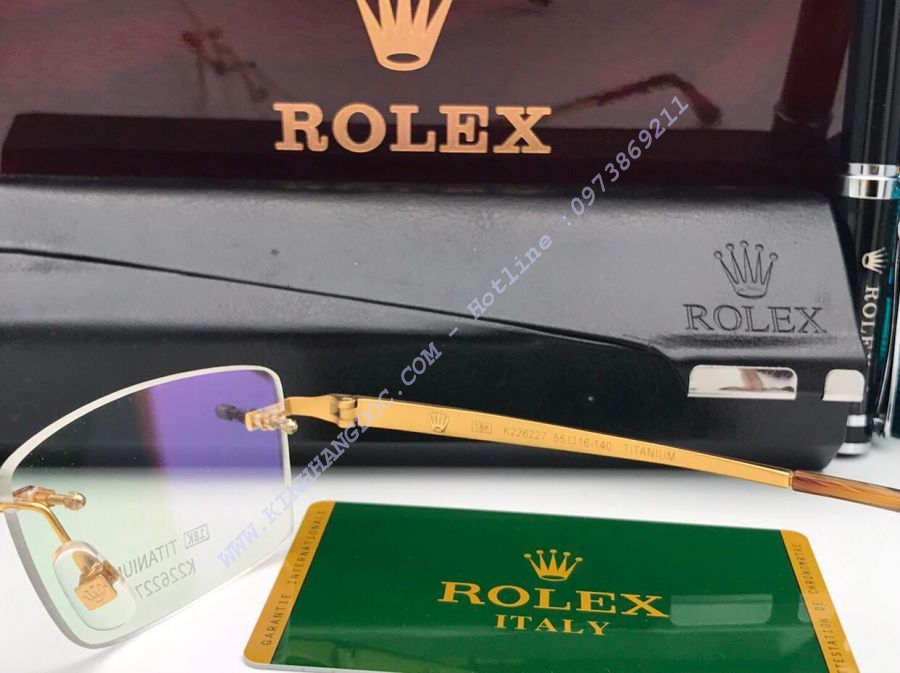 GỌNG KÍNH CẬN ROLEX TITAN MẠ VÀNG 18K GOLD - ROLEX K226227 TITANIUM 18K GOLD
