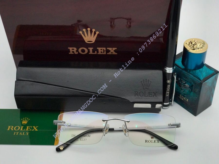 GỌNG KÍNH CẬN ROLEX TITAN MẠ VÀNG 18K SLIVER - ROLEX K226227 TITANIUM 18K SLIVER