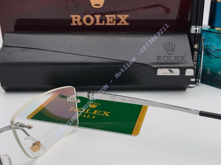 GỌNG KÍNH CẬN ROLEX TITAN MẠ VÀNG 18K SLIVER - ROLEX K226227 TITANIUM 18K SLIVER