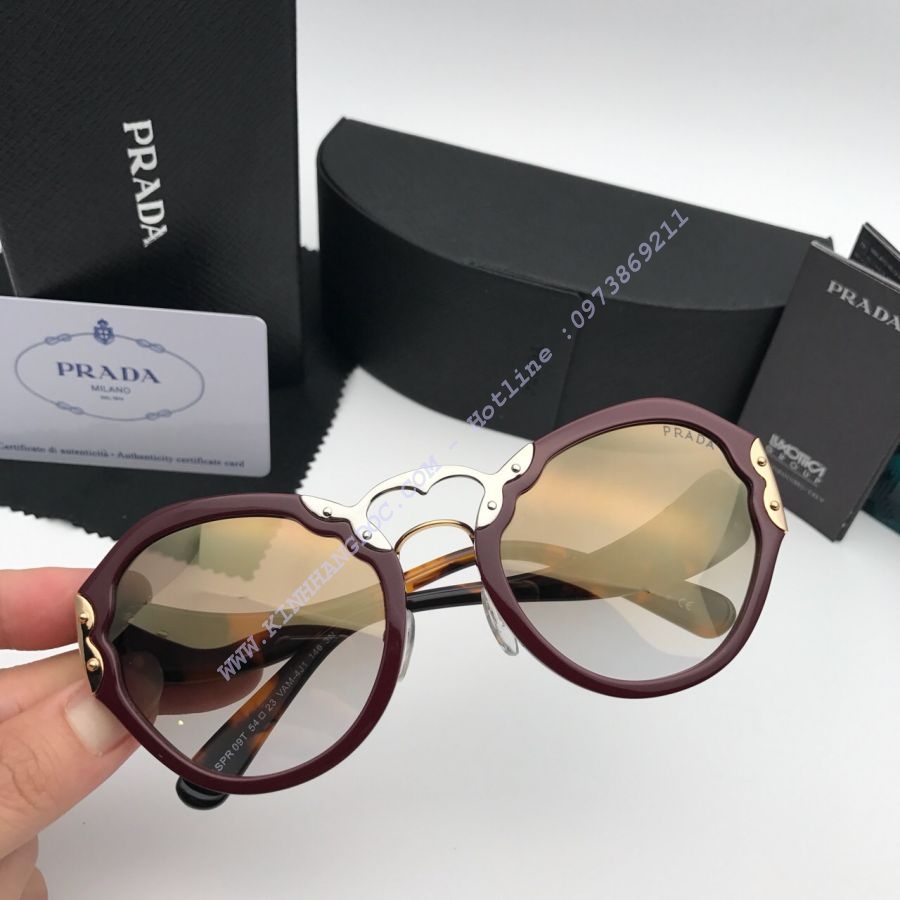KÍNH MẮT NỮ PRADA CAO CẤP - PRADA SPR09T ĐỎ ĐÔ