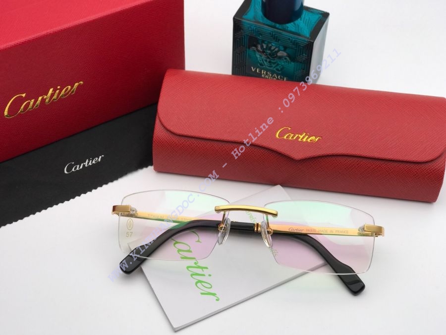 KÍNH CẬN GỌNG KHOAN CARTIER PURE TITAN 23KGB - CARTIER T3138835 GOLD