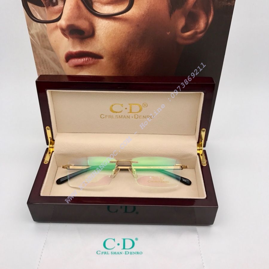 GỌNG KÍNH CẬN CAO CẤP CFRLSMAN DENRO TITANIUM MẠ VÀNG 18K - CFRLSMAN DENRO C2659 GOLD