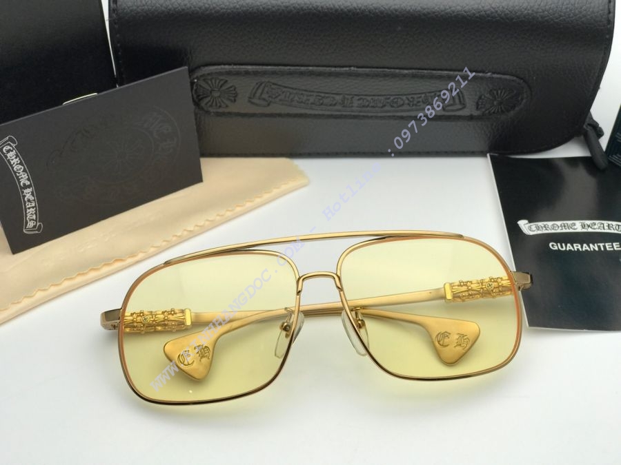 KÍNH MẮT NAM CAO CẤP CHROME HEARTS YELLOW LENS  SS-SK