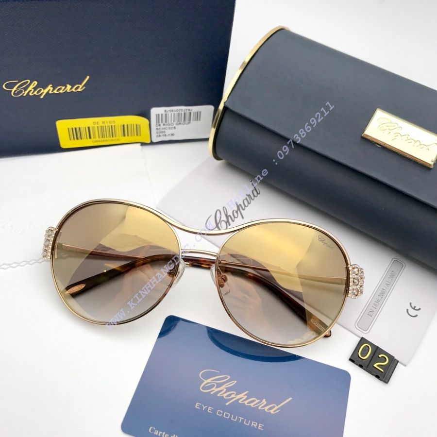 KÍNH THỜI TRANG NỮ CHOPARD TITANIUM DIAMOND CAO CẤP - CHOPARD SCHC02S GOLD MIRROR LENS