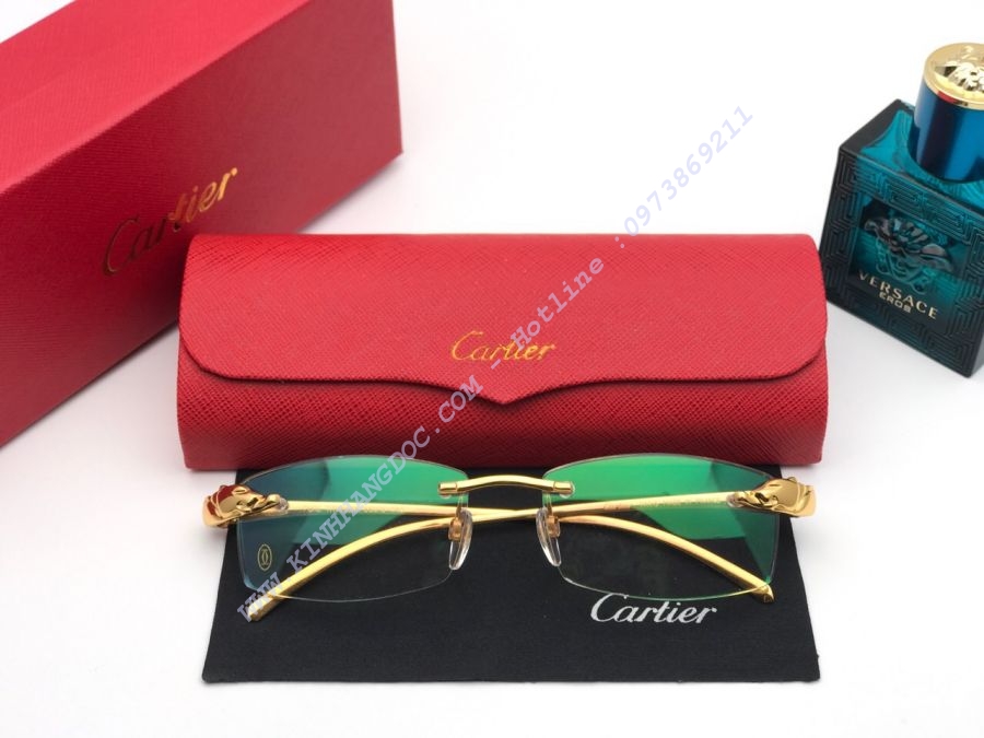 GỌNG KÍNH CẬN CARTIER TITANIUM ĐẦU BÁO CAO CẤP - CARTIER PURE TITANIUM T8200875 GOLD