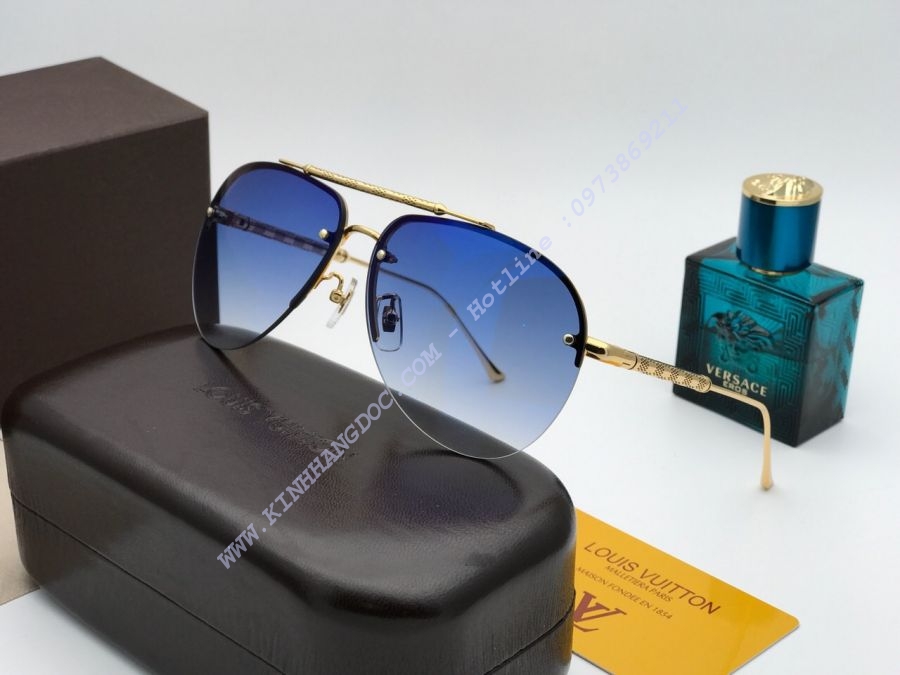 KÍNH MẮT LOUIS VUITTON CAO CẤP - LOUIS VUITTON Z0608 GOLD BLUE