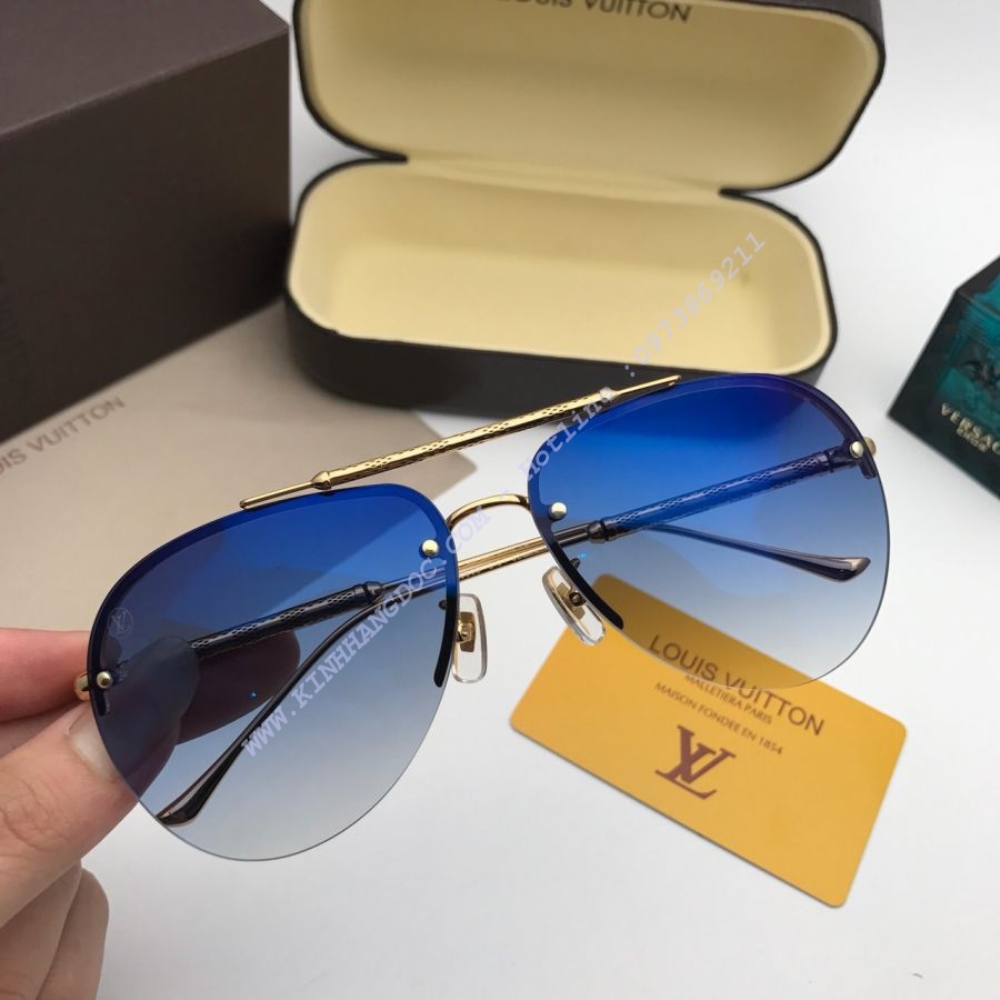 KÍNH MẮT LOUIS VUITTON CAO CẤP - LOUIS VUITTON Z0608 GOLD BLUE