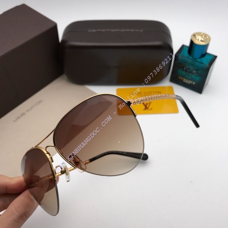 KÍNH MẮT LOUIS VUITTON TITANIUM CAO CẤP - LOUIS VUITTON Z0708 GOLD BROWN