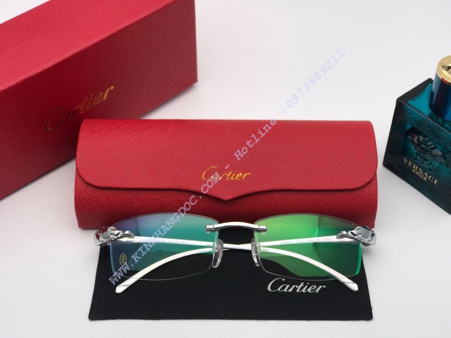 GỌNG KÍNH CẬN CARTIER TITANIUM ĐẦU BÁO CAO CẤP - CARTIER PURE TITANIUM T8200875 SILVER