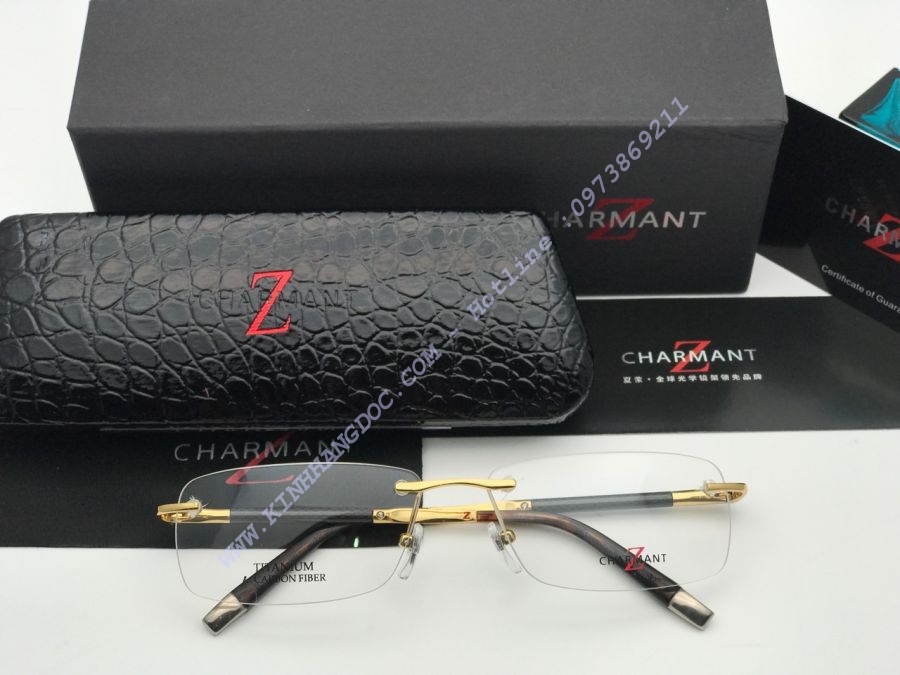 GỌNG KÍNH CẬN CHARMANT Z TITANIUM & CARBON FIBER - CHARMANT ZT11777 GOLD