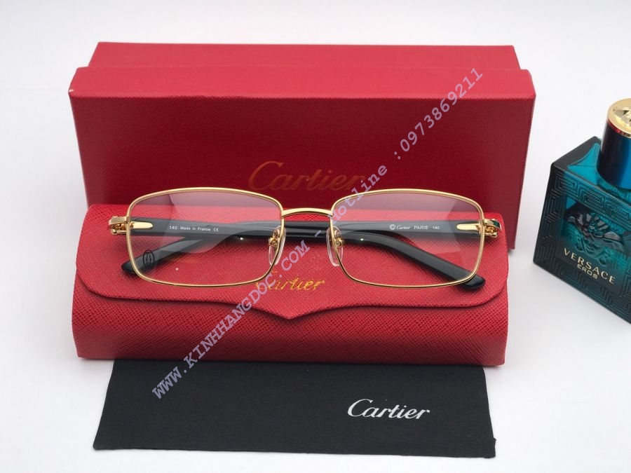 GỌNG KÍNH CARTIER CAO CẤP - CARTIER T3645655 BLACK GOLD