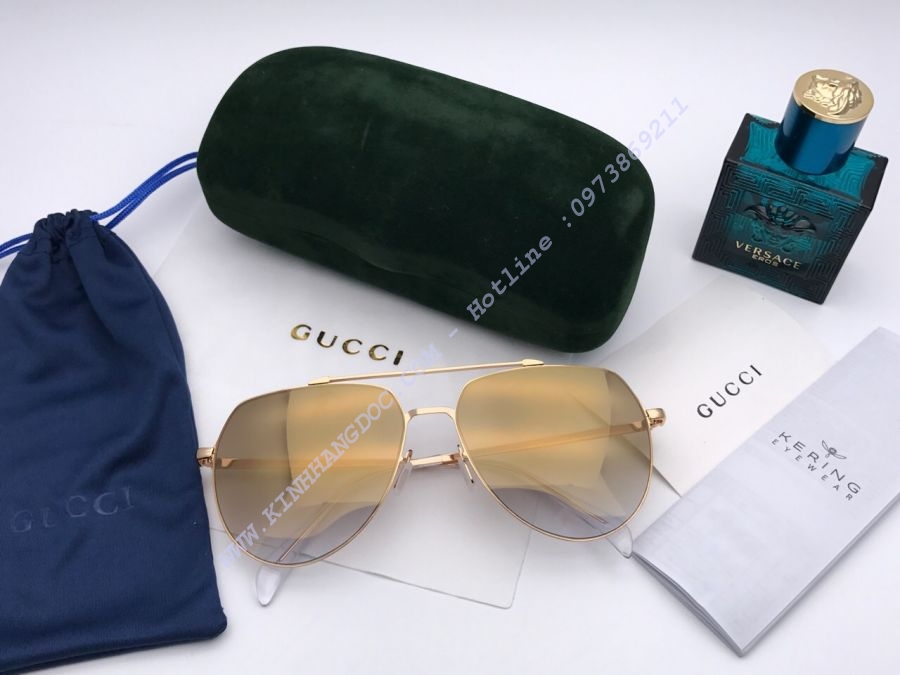 KÍNH MĂT NAM CAO CẤP GUCCI MEN2017 - GUCCI GG8007 GOLD MIRROR LENS