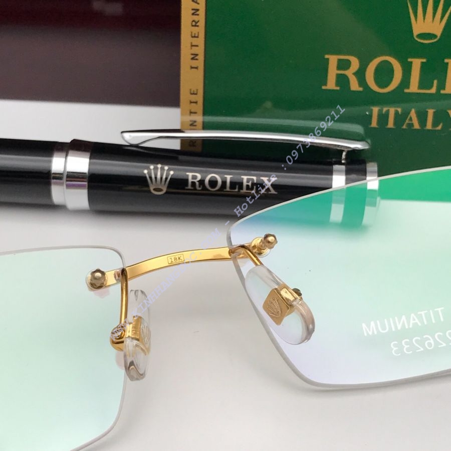 GỌNG KÍNH ROLEX TITANIUM MẠ VÀNG 18K CAO CẤP - ROLEX K226233 TITANIUM 18K GOLD