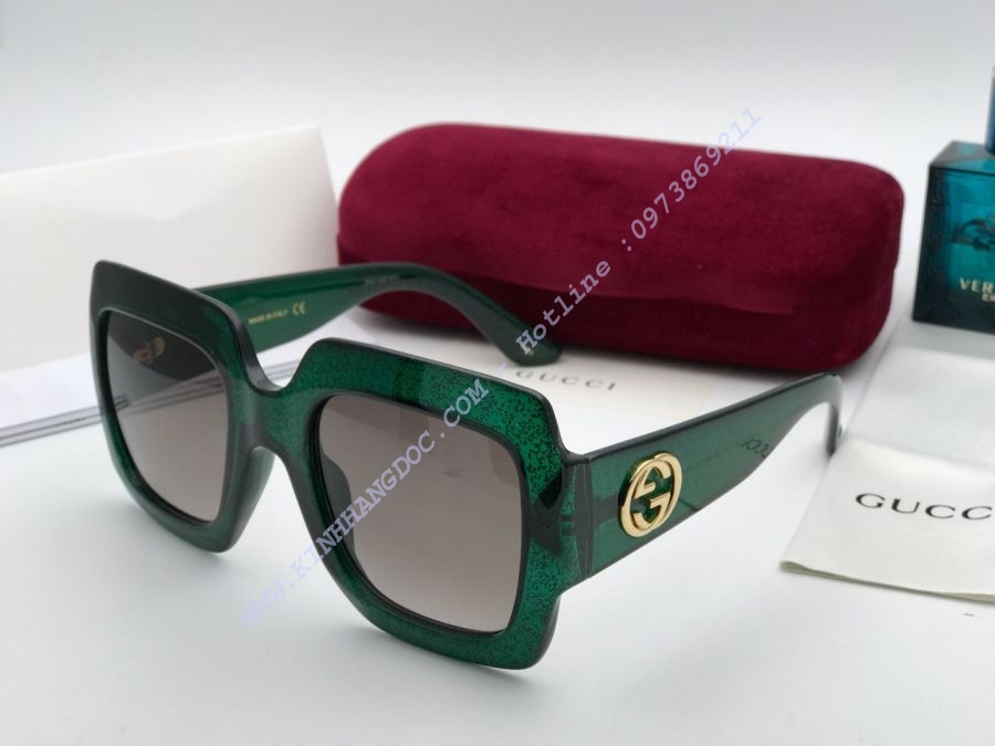 KÍNH MẮT NỮ GUCCI SIÊU CẤP - GUCCI SQUARE FRAME ACETATE GG0053/S 005 GREEN