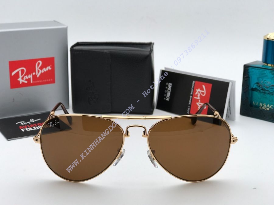 KÍNH MẮT RAYBAN GẤP - RAYBAN FLODING AVIATOR BROWN