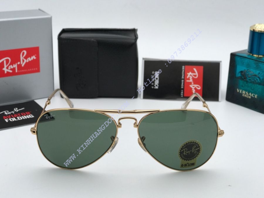 KÍNH MẮT RAYBAN GẤP - RAYBAN FLODING AVIATOR GREEN