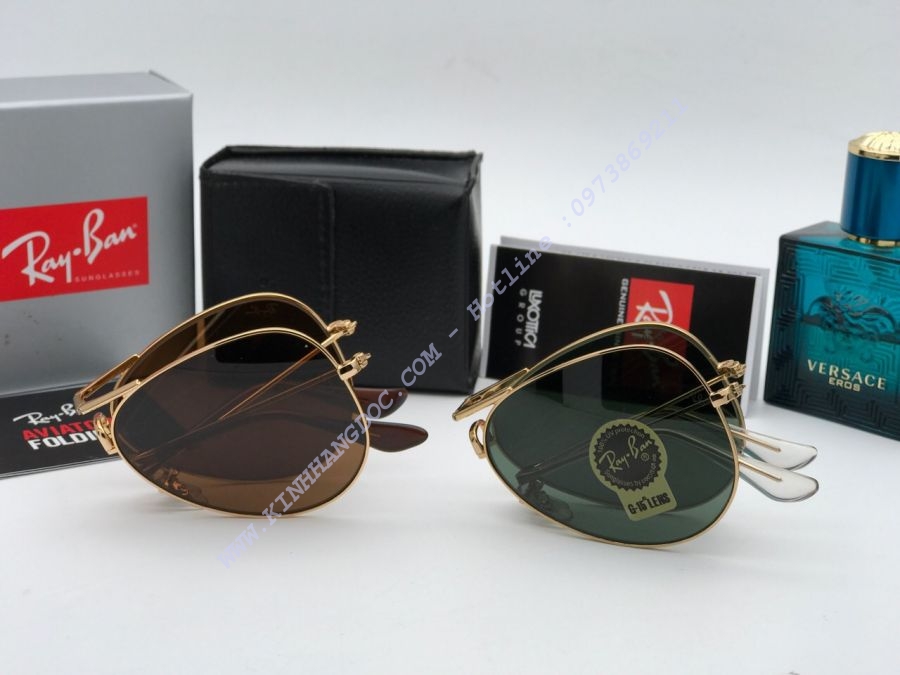 KÍNH MẮT RAYBAN GẤP - RAYBAN FLODING AVIATOR GREEN
