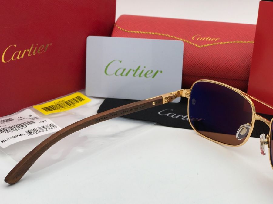 KÍNH MẮT NAM CAO CẤP CARTIER PARIS EDITION SANTOS-DUMONT T8200717 GOLD