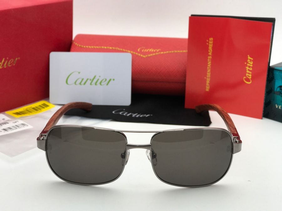 KÍNH MẮT NAM CAO CẤP CARTIER PARIS EDITION SANTOS-DUMONT T8200717 SILVER BLACK