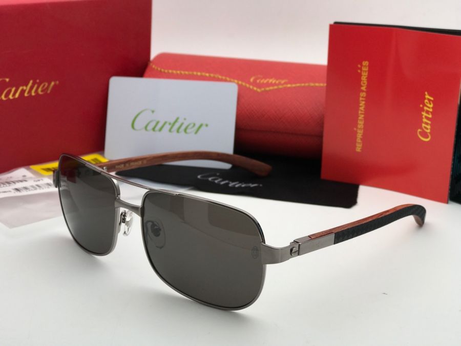 KÍNH MẮT NAM CAO CẤP CARTIER PARIS EDITION SANTOS-DUMONT T8200717 SILVER BLACK