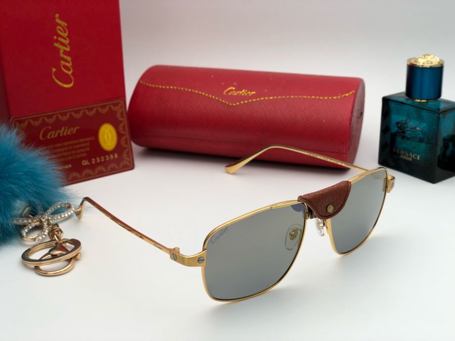 KÍNH MẮT NAM CARTIER CAO CẤP - CARTIER ESW00277 GOLD SILVER LENS