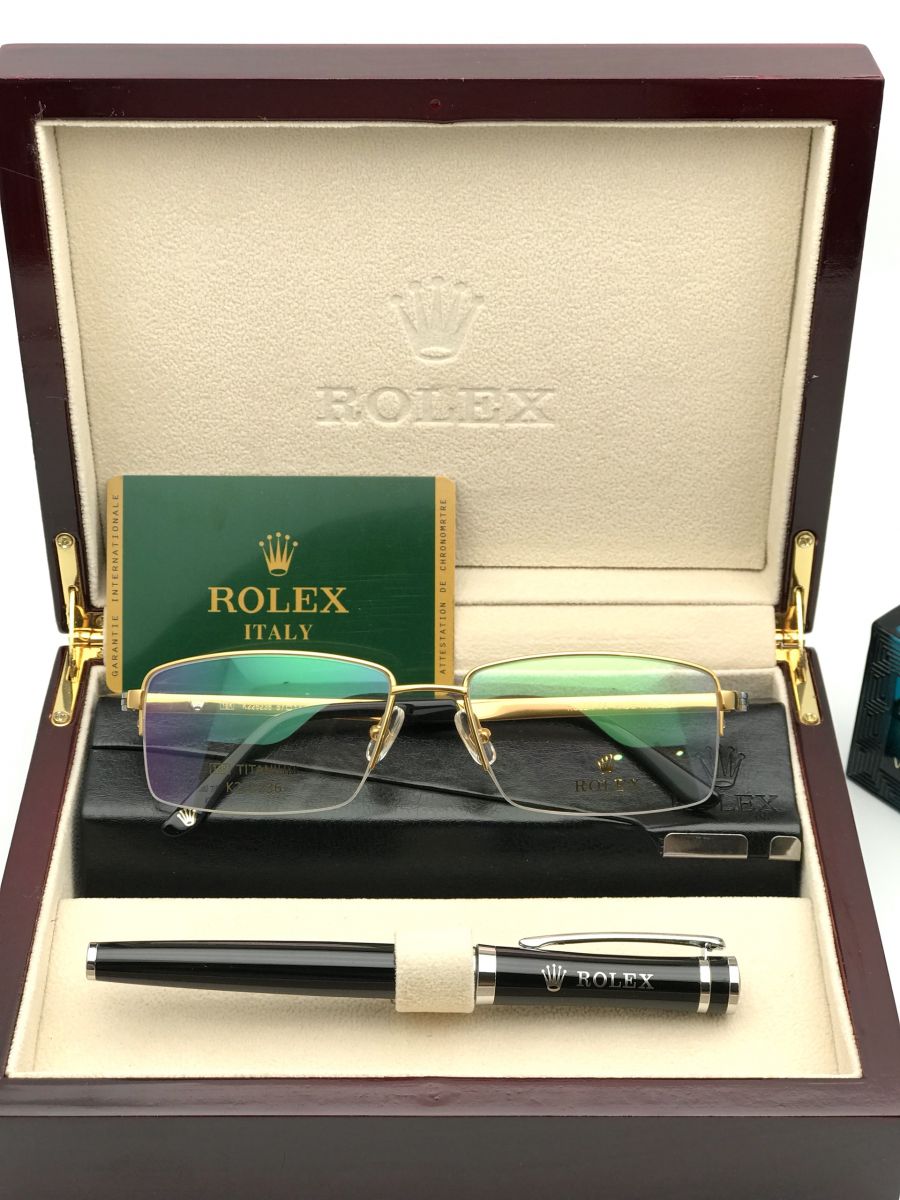 GỌNG KÍNH CẬN ROLEX TITANIUM MẠ VÀNG 18K - KÍNH CẬN ROLEX K226236 TITANIUM 18K GOLD