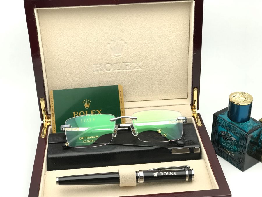 GỌNG KÍNH CẬN ROLEX TITANIUM MẠ VÀNG 18K - KÍNH CẬN ROLEX K226241 TITANIUM 18K SILVER