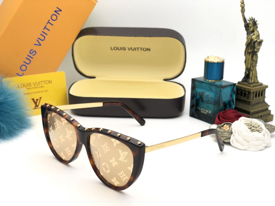 KÍNH MẮT NỮ CAO CẤP - LOUIS VUITTON Z1036W MÀU ĐỒI MỒI TRÁNG GƯƠNG VÀNG