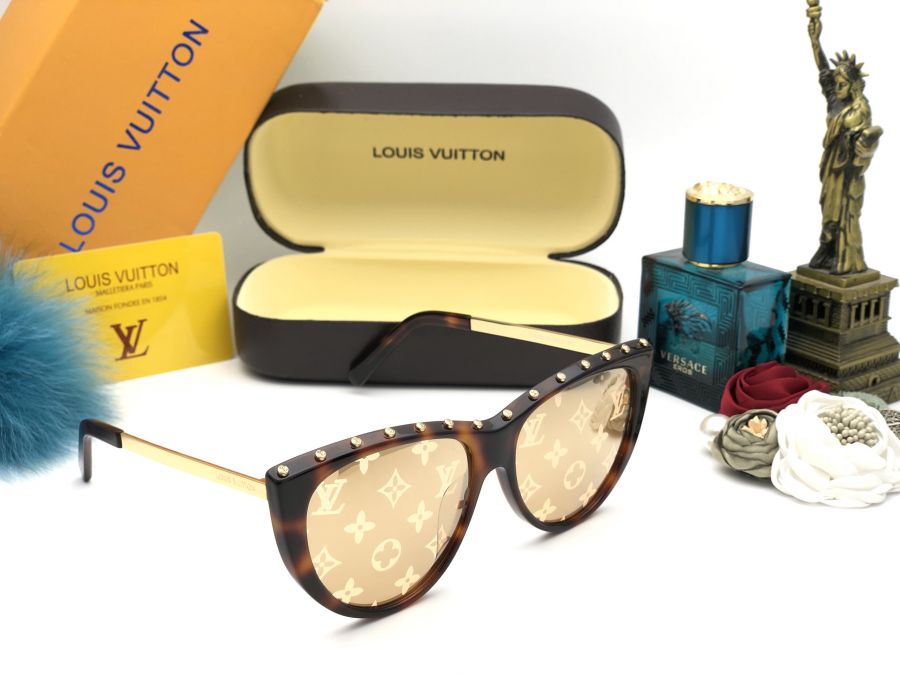 KÍNH MẮT NỮ CAO CẤP - LOUIS VUITTON Z1036W MÀU ĐỒI MỒI TRÁNG GƯƠNG VÀNG